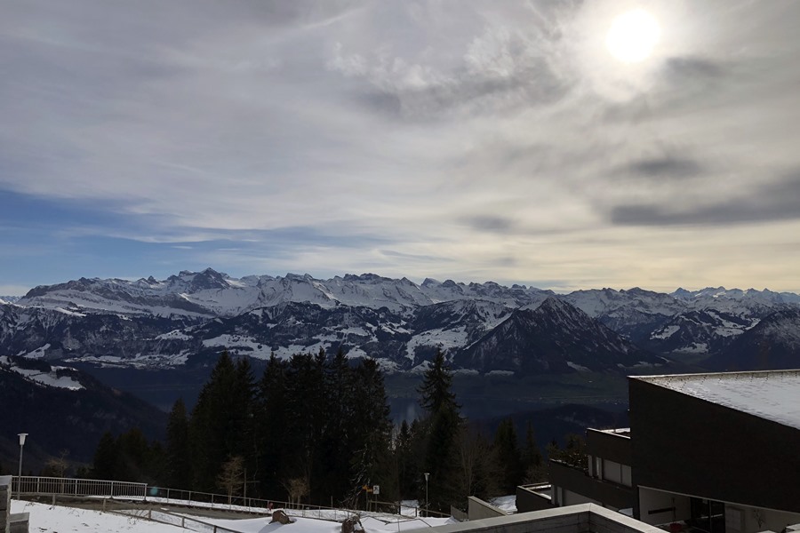 View of mountains from Rigi Kaltbad - Exploring Weggis (Switzerland) In A Campervan